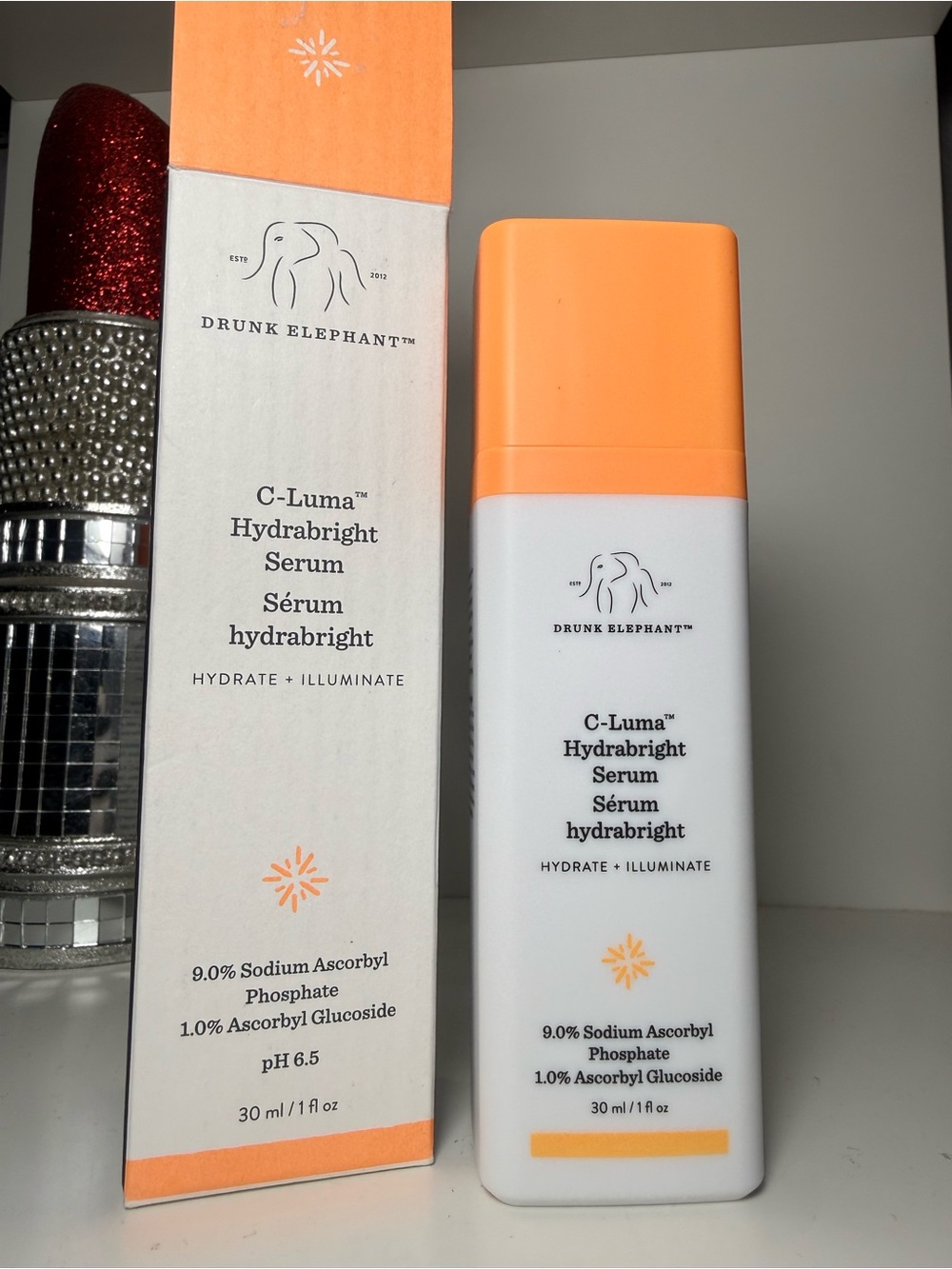 Drunk Elephant C-Luma Hydrabrigh— Orange/White